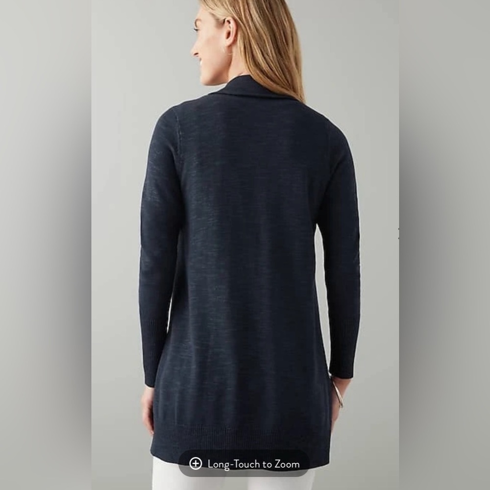 J.Jill Women L Green Textured Sweater-Jacket - Picture 6 of 16